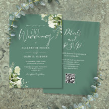 Eukalyptus Green Floral QR Code Hochzeit