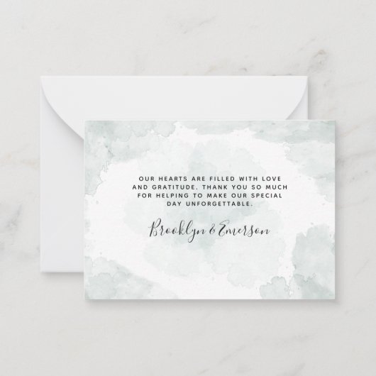 Eukalyptus Green Foliage Hochzeit Vielen Dank Mitteilungskarte (Rückseite)