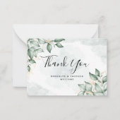 Eukalyptus Green Foliage Hochzeit Vielen Dank Mitteilungskarte (Vorderseite)