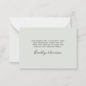 Eukalyptus Green Foliage Hochzeit Vielen Dank Mitteilungskarte (Rückseite)