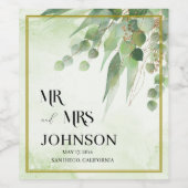 Eukalyptus Green Foliage Party Weinetikett (Einzelnes Label)