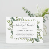 Eukalyptus Green Foliage Probe Dinner Einladung (Stehend Vorderseite)