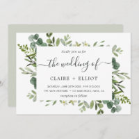 Eukalyptus Green Foliage Rectangle Frame Wedding