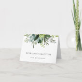 Eukalyptus Green Foliage Vielen Dank geklappt Karte (Vorderseite)