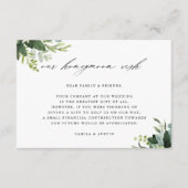 Eukalyptus Green Foliage Wedding Honeymoon Wish Begleitkarte