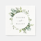 Eukalyptus Green Foliage Wedding Paper Serviette (Vorderseite)