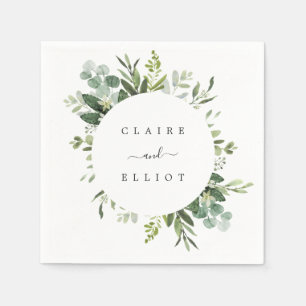 Eukalyptus Green Foliage Wedding Paper Serviette