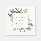 Eukalyptus Green Foliage Wedding Paper Serviette (Vorderseite)