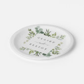 Eukalyptus Green Foliage Wedding Pappteller (Schrägansicht)
