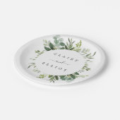 Eukalyptus Green Foliage Wedding Pappteller (Schrägansicht)