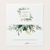 Eukalyptus Green Foliage Wedding Platzkarte (Außenseite Aufgefaltet)