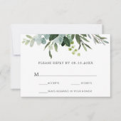 Eukalyptus Green Foliage Wedding RSVP Card (Vorderseite)