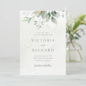Eukalyptus Green Foliage Wedding Save The Date (Stehend Vorderseite)