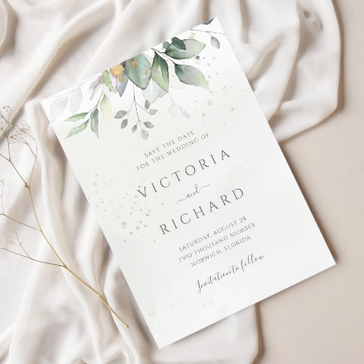 Eukalyptus Green Foliage Wedding Save The Date