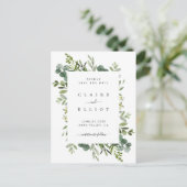 Eukalyptus Green Foliage Wedding Save the Date Ankündigungspostkarte (Stehend Vorderseite)