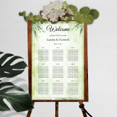 Eukalyptus Green Foliage Wedding Seating Chart Poster