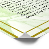 Eukalyptus Green Foliage Wedding Seating Chart Poster (Ecke)