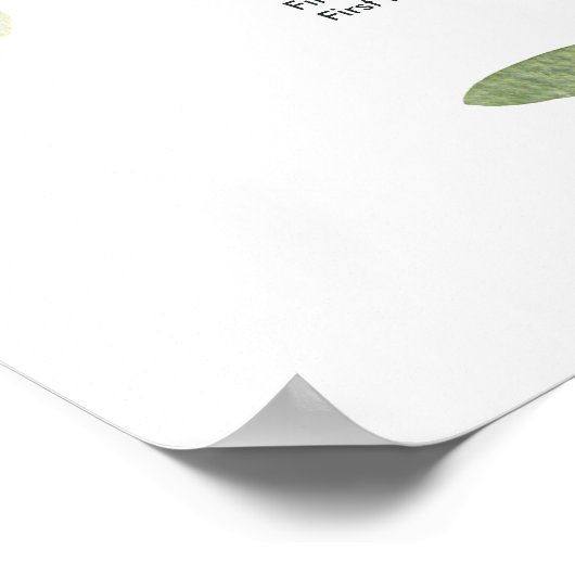 Eukalyptus Green Foliage Wedding Seating Chart Poster (Ecke)