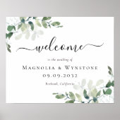 Eukalyptus Green Foliage Wedding Welcome Poster (Vorne)