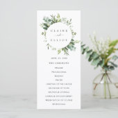 Eukalyptus Green Foliage Wedding Zeremony Program Programm (Stehend Vorderseite)