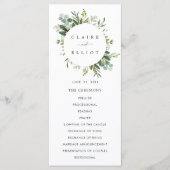 Eukalyptus Green Foliage Wedding Zeremony Program Programm (Vorderseite)