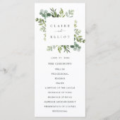 Eukalyptus Green Foliage Wedding Zeremony Program Programm (Vorderseite)