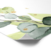 Eukalyptus Green Gold Foil Wedding Willkommenszeic Poster (Ecke)