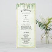 Eukalyptus Green Gold Foliage Wedding Program (Stehend Vorderseite)