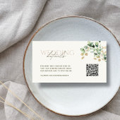 Eukalyptus Green & Gold Foto QR Code Wedding RSVP Begleitkarte