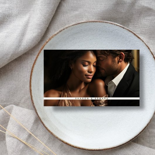 Eukalyptus Green & Gold Foto QR Code Wedding RSVP Begleitkarte