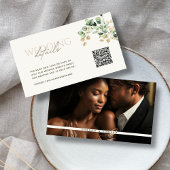 Eukalyptus Green & Gold Foto QR Code Wedding RSVP Begleitkarte