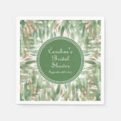 Eukalyptus Green Gold Glitzer Blätter Brautparty Serviette (Vorderseite)