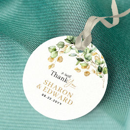 Eukalyptus Green Gold Hochzeit Vielen Dank Geschenkanhänger
