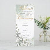 Eukalyptus green & gold Wassercolor Hochzeit (Stehend Vorderseite)