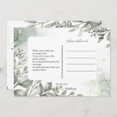 Eukalyptus green & gold Wassercolor Hochzeit Einladung (Vorne/Hinten)