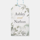Eukalyptus green & gold Wassercolor Hochzeit Geschenkanhänger (Rückseite)