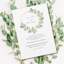 Eukalyptus Green & Gold Watercolor Wreath Wedding