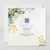 Eukalyptus Green Gold Wedding Einladung Grün (Rückseite)