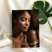 Eukalyptus Green & Gold Wedding Foto Einladung