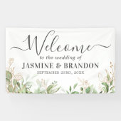 Eukalyptus Green Gold Wedding Welcome Banner (Horizontal)