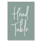 Eukalyptus Green Hand Scripted Head Table Tischnummer (Vorderseite)