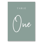 Eukalyptus Green Hand Scripted Tabelle ONE Tischnummer (Rückseite)