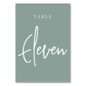 Eukalyptus Green Hand Scripted Table ELEVEN Tischnummer (Rückseite)