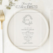 Eukalyptus Green Leafy Wappen Monogram Wedding Acryleinladungen