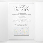 Eukalyptus Green Leafy Wappen Monogram Wedding Dreifach Gefaltete Einladung (Innenseite Mitte)