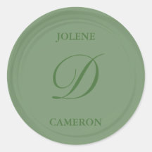 Eukalyptus Green Monogram Imitats Wax Wedding