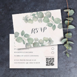 Eukalyptus Green & Orange QR Code UAWG Wedding Begleitkarte