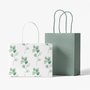 Eukalyptus Green Pattern Große Geschenktüte