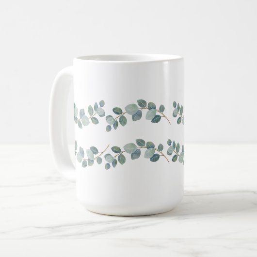 Eukalyptus Green Pattern Kaffeetasse (Vorderseite Links)