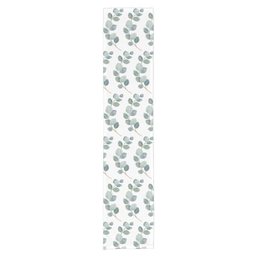 Eukalyptus Green Pattern Kurzer Tischläufer (Vorderseite)